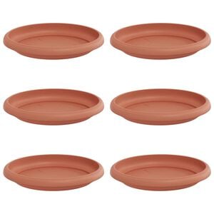 vidaXL Kruhov&yacute; květinov&yacute; t&aacute;cek 6 pcs Cihlově červen&aacute; &Oslash; 14 x 2 cm Plast