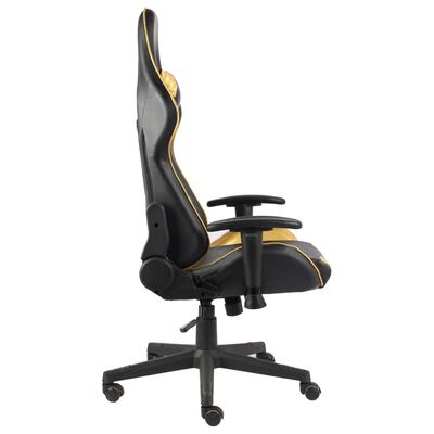 vidaXL Otočná herní židle zlatá PVC