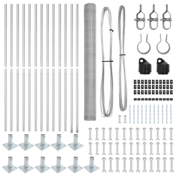 vidaXL Plotov&yacute; sloupek. Stř&iacute;brn&aacute; 25 x 1,6 m (25 mm s&iacute;ť) Ocel