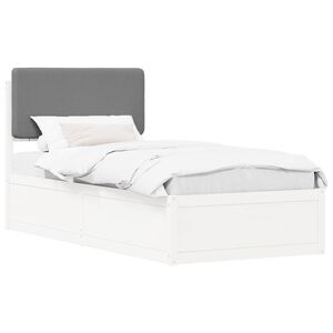 vidaXL R&aacute;m postele s čalouněn&yacute;m čelem s čelo Světle &scaron;ed&aacute; 100 x 200 cm