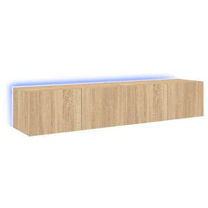 vidaXL N&aacute;stěnn&eacute; TV skř&iacute;ňky s LED osvětlen&iacute;m 2 ks dub sonoma 80x35x31cm
