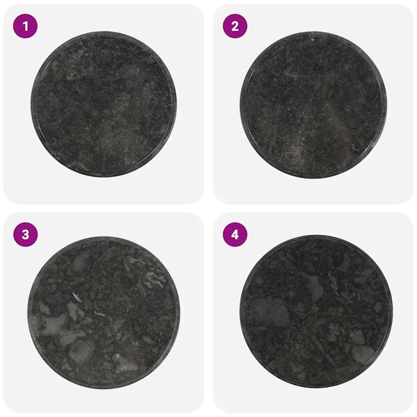 vidaXL Stoln&iacute; deska čern&aacute; &Oslash; 60 x 2,5 cm mramor