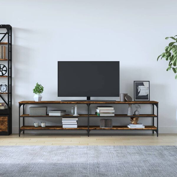 vidaXL TV skř&iacute;ňka kouřov&yacute; dub 200 x 30 x 50 cm kompozitn&iacute; dřevo a kov