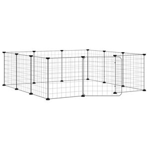 vidaXL 12d&iacute;ln&aacute; klec pro dom&aacute;c&iacute; mazl&iacute;čky s dv&iacute;řky čern&aacute; 105 x 105 x 35 cm ocelov&aacute;