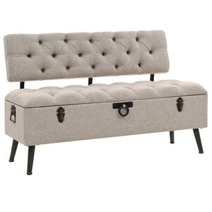 vidaXL &Uacute;ložn&aacute; lavice s opěradlem 110 cm kr&eacute;mov&aacute; textil