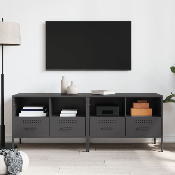 vidaXL TV skříňky 2 ks černé 68 x 39 x 50,5 cm ocel