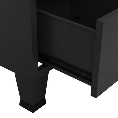 vidaXL Industriální šatní skříň černá 90 x 50 x 180 cm kov