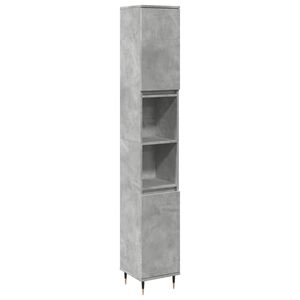 vidaXL Koupelnov&aacute; skř&iacute;ňka betonově &scaron;ed&aacute; 30x30x190 cm kompozitn&iacute; dřevo