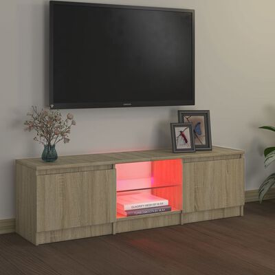 vidaXL TV skříňka s LED osvětlením dub sonoma 120 x 30 x 35,5 cm
