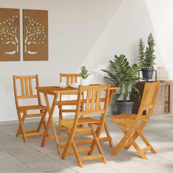 vidaXL Zahradní bistro set 5 pcs Hnědá masivní akáciové dřevo