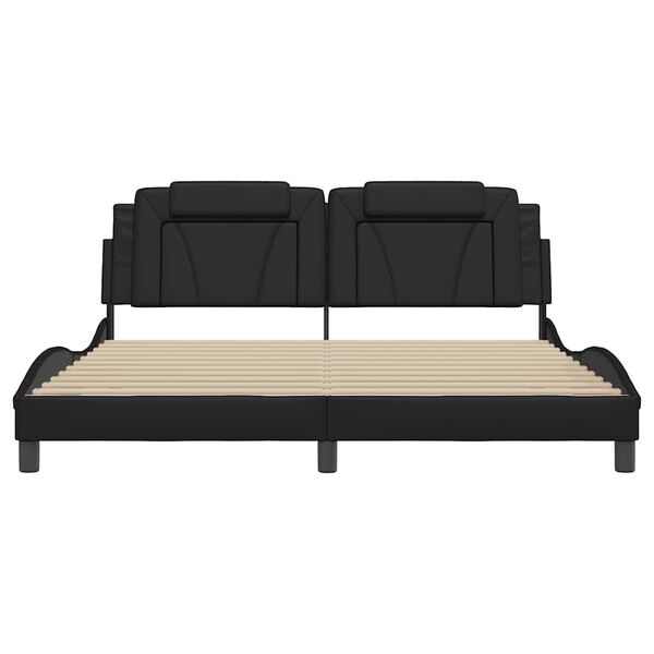 vidaXL R&aacute;m postele Viana bez matrace čern&yacute; 180x200 cm uměl&aacute; kůže