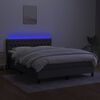 vidaXL Box spring postel s matrac&iacute; a LED tmavě &scaron;ed&aacute; 140x190 cm textil
