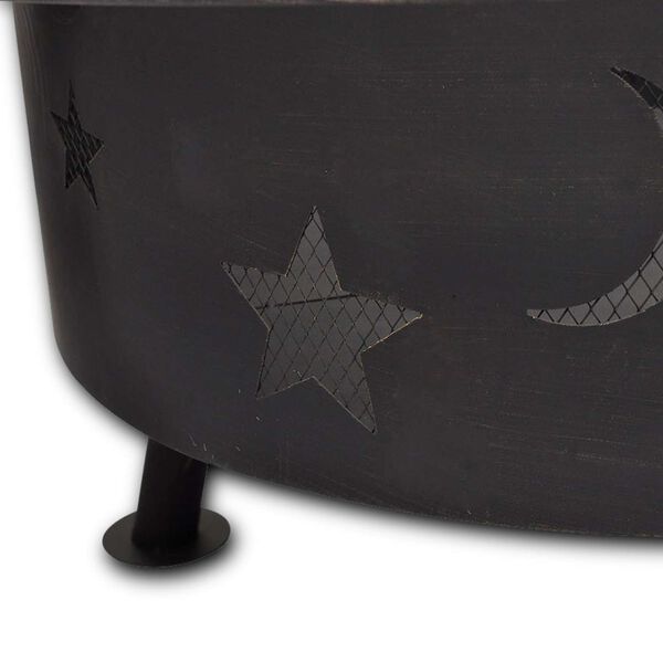 vidaXL Ohniv&aacute; &scaron;k&aacute;la Měs&iacute;c Čern&aacute; 82 x 82 x 64 cm Ocel