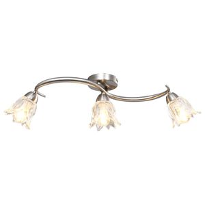 vidaXL Stropn&iacute; lampa průhledn&aacute; skleněn&aacute; st&iacute;nidla 3 ž&aacute;rovky E14 tulip&aacute;n