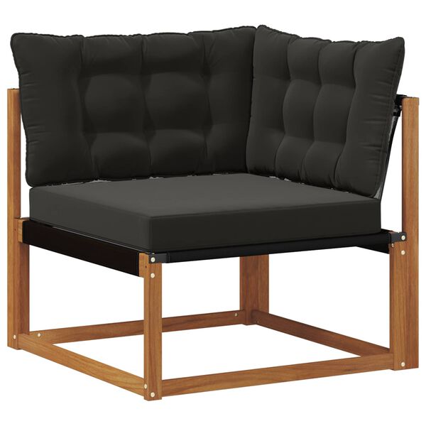 vidaXL Venkovn&iacute; pohovkov&aacute; souprava s pol&scaron;t&aacute;řem 5 pcs Přirozen&aacute; a čern&aacute;