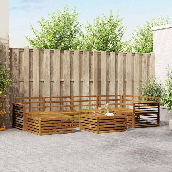 vidaXL Venkovn&iacute; pohovkov&aacute; souprava 7 pcs Př&iacute;rodn&iacute;