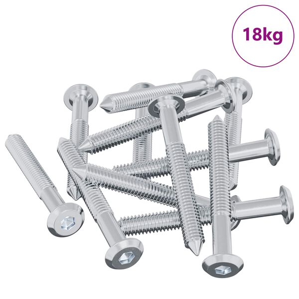 vidaXL &Scaron;roub 1800 pcs Stř&iacute;brn&aacute; M6 x 50 mm Ocel