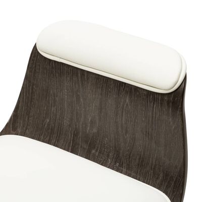 vidaXL Kancelářská židle bílá ohýbané dřevo a umělá kůže