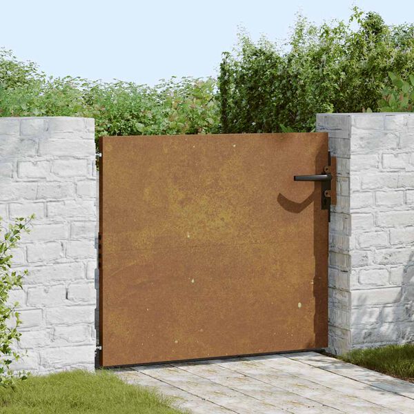 vidaXL Zahradn&iacute; branka 85 x 125 cm z corten oceli čtvercov&yacute; design