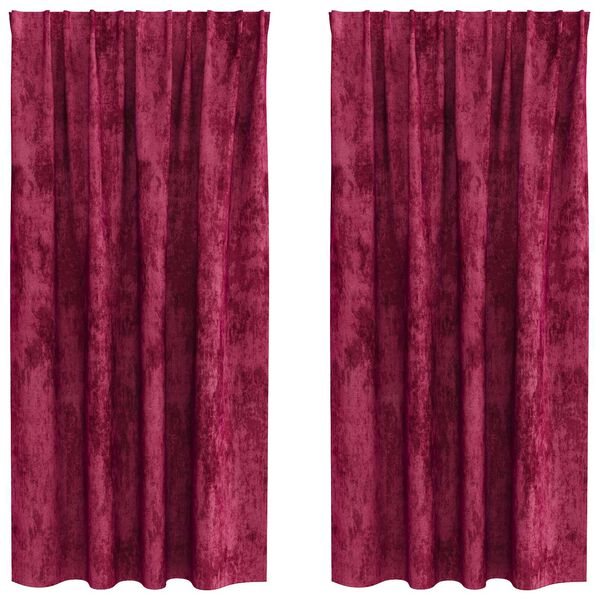 vidaXL Sametové závěsy 2 pcs vínová červená 175 x 140 cm samet