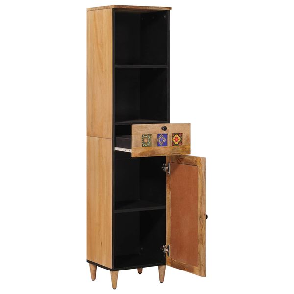 vidaXL Koupelnov&aacute; skř&iacute;ň se z&aacute;suvkou s polic&iacute; Př&iacute;rodn&iacute; 38 x 33 x 160 cm