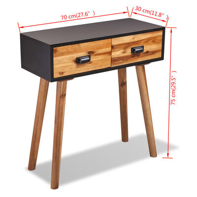 vidaXL Konzolový stolek z masivního akáciového dřeva 70x30x75 cm
