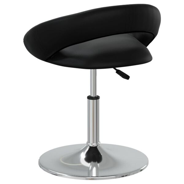 vidaXL Otočn&aacute; j&iacute;deln&iacute; židle čern&aacute; uměl&aacute; kůže