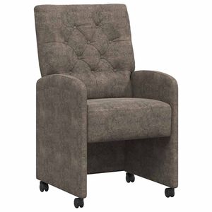 vidaXL J&iacute;deln&iacute; židle na kolečk&aacute;ch 2 pcs Tmavě &scaron;ed&aacute; 58 x 67 x 97 cm