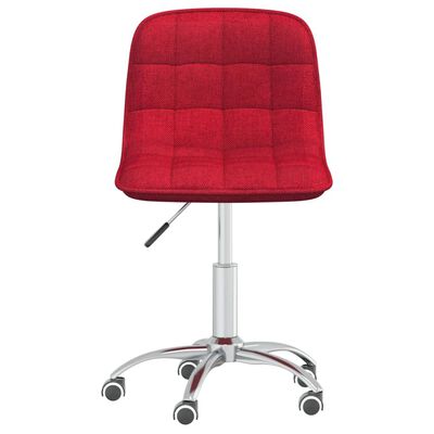 vidaXL Otočná kancelářská židle vínová textil