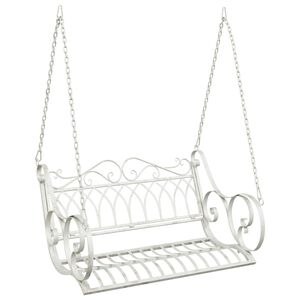 vidaXL Houpac&iacute; lavička Ocel 109 x 75 x 59 cm Antick&aacute; b&iacute;l&aacute;