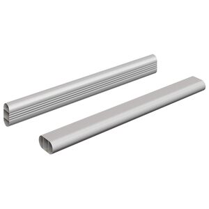 vidaXL Tyč Skř&iacute;ně 2 pcs Stř&iacute;brn&aacute; 764 x 15 x 29 mm Hlin&iacute;kov&aacute; slitina