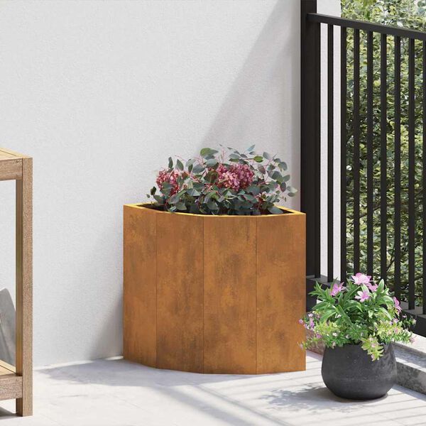 vidaXL Rohov&yacute; květin&aacute;č Rezav&aacute; 30 x 30 x 35 cm Povětrnostně odoln&aacute; ocel