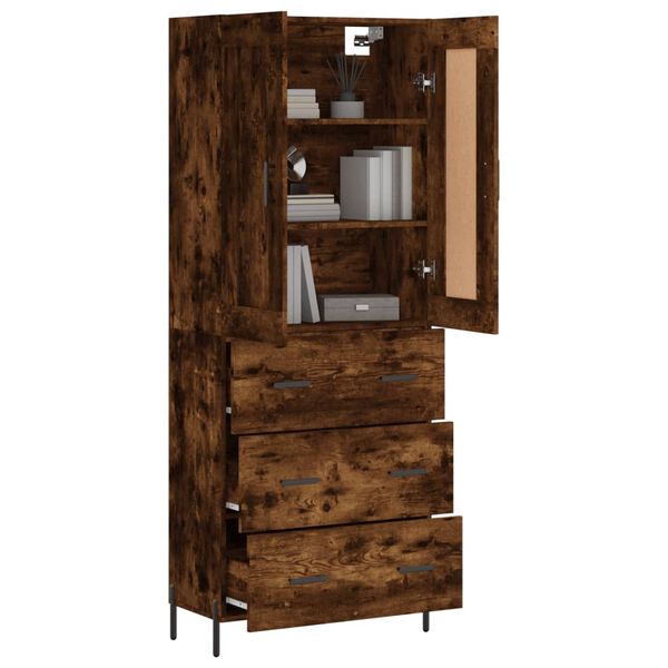 vidaXL Skř&iacute;ň highboard kouřov&yacute; dub 69,5 x 34 x 180 cm kompozitn&iacute; dřevo