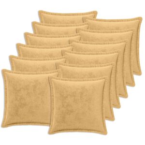 vidaXL Odhazovac&iacute; pol&scaron;t&aacute;ř 12 ks HOUTEN Taupe 40 x 40 cm Flanel