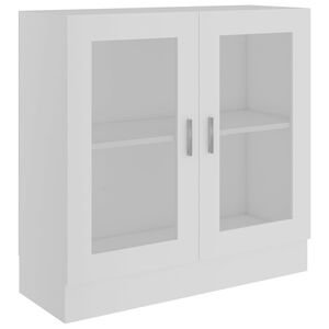 vidaXL Prosklen&aacute; skř&iacute;ň b&iacute;l&aacute; 82,5 x 30,5 x 80 cm kompozitn&iacute; dřevo