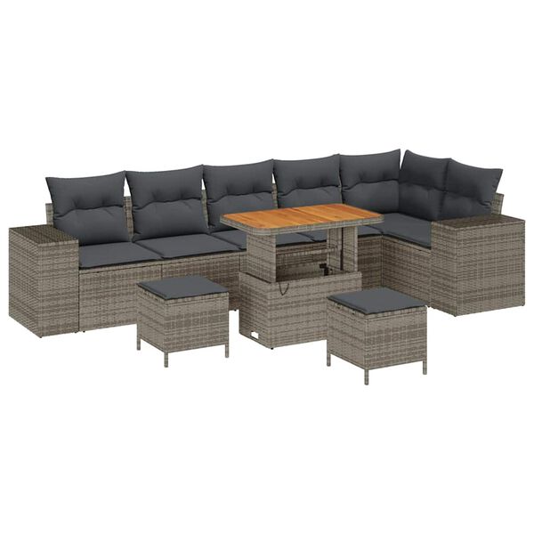 vidaXL Sada zahradn&iacute;ch pohovek s pol&scaron;t&aacute;řem s &uacute;loži&scaron;těm 9 pcs &Scaron;ed&aacute;