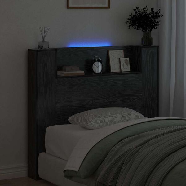 vidaXL Čelo postele Černý dub 120 x 15 x 103,5 cm kompozitní dřevo