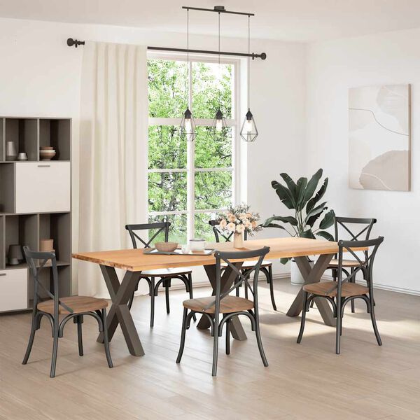 vidaXL Nohy k j&iacute;deln&iacute;mu stolu ve tvaru X, 3 ks, př&iacute;rodn&iacute; ocel, 70 x (72-73) cm, ocel