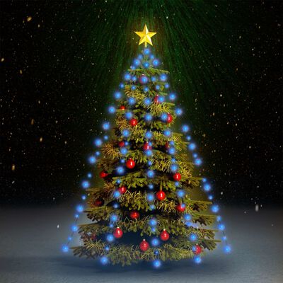 vidaXL Světelná síť na vánoční stromek 210 modrých LED diod 210 cm
