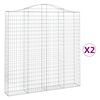 vidaXL Klenut&eacute; gabionov&eacute; ko&scaron;e 2 ks 200x30x200/220cm pozinkovan&eacute; železo