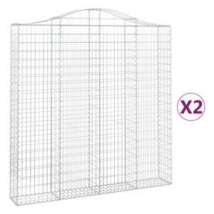 vidaXL Klenut&eacute; gabionov&eacute; ko&scaron;e 2 ks 200x30x200/220cm pozinkovan&eacute; železo