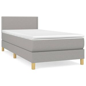 vidaXL Box spring postel s matrac&iacute; světle &scaron;ed&aacute; 80 x 200 cm textil