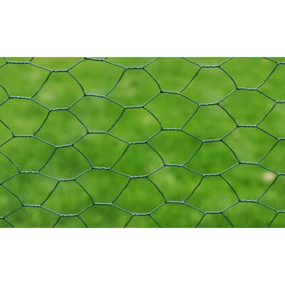 vidaXL Pletivo ke kurníku pozinkované PVC vrstva 25 x 1 m zelené