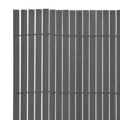 vidaXL Oboustranný zahradní plot PVC 90 x 300 cm šedý