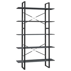 vidaXL Knihovna s 5 policemi &scaron;ed&aacute; 100 x 30 x 175 cm borov&eacute; dřevo