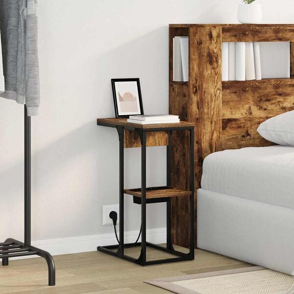 vidaXL Nočn&iacute; skř&iacute;ňka Kouřov&yacute; dub 41,5 x 26 x 60,5 cm kompozitn&iacute; dřevo