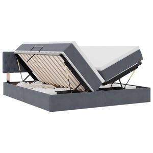 vidaXL Postel s &uacute;ložn&yacute;m prostorem s matrac&iacute; Tmavě &scaron;ed&aacute; 100 x 200 cm