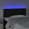 vidaXL Čelo postele s LED čern&eacute; 80 x 5 x 78/88 cm uměl&aacute; kůže