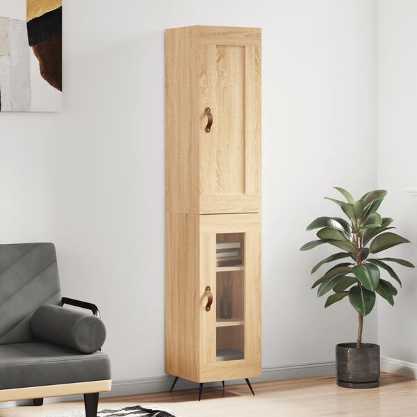 vidaXL Skř&iacute;ň highboard dub sonoma 34,5 x 34 x 180 cm kompozitn&iacute; dřevo