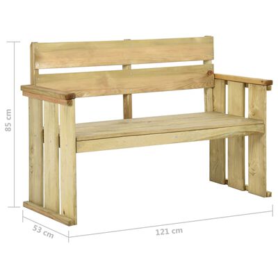 vidaXL Zahradní lavice 121 cm impregnované borové dřevo